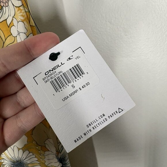 O’Neill Women S Yellow Boho Beach Retro Y2K Daisy Belle Floral Flare Pants NWT - Picture 6 of 13